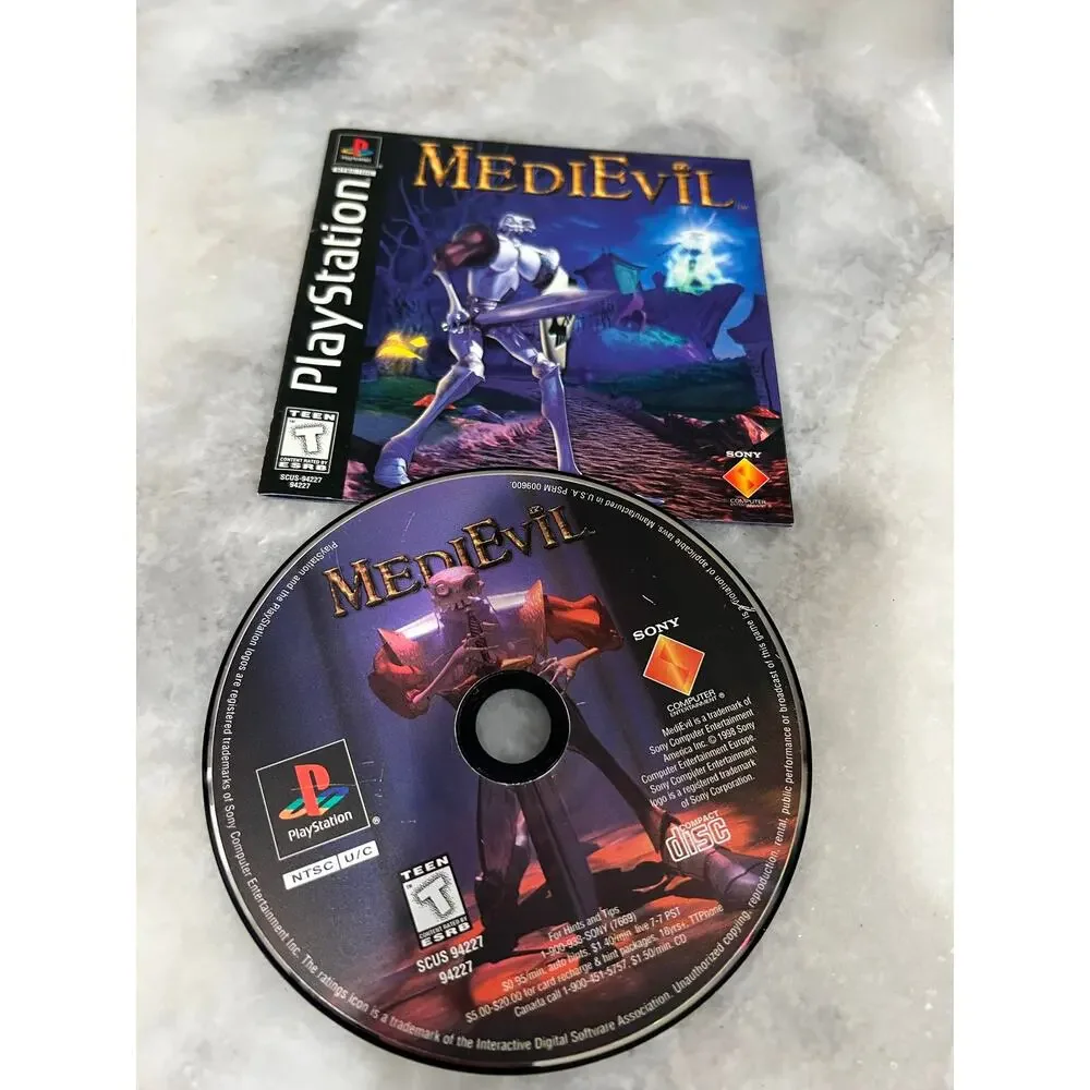 MediEvil Sony PlayStation PS1 Complete CIB Manual Black Label Tested Game